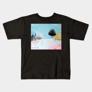 Picture of an original painting, Leiden, the Netherlands Kids T-Shirt